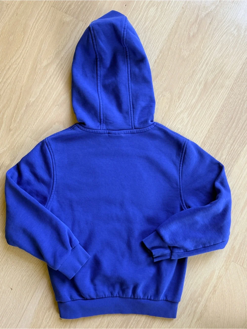 Nike Kids Royal Blue Hoodie with Red Swoosh and White Logo - Size Small (8-9)